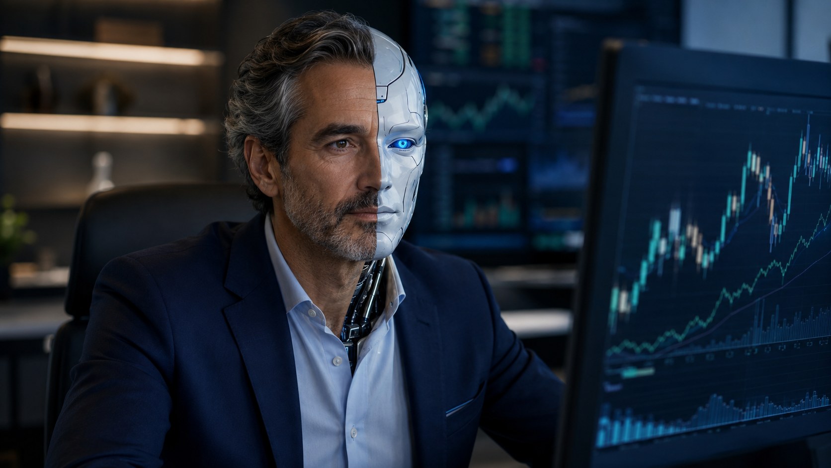 Inteligencia artificial analizando los mercados financieros en tiempo real
